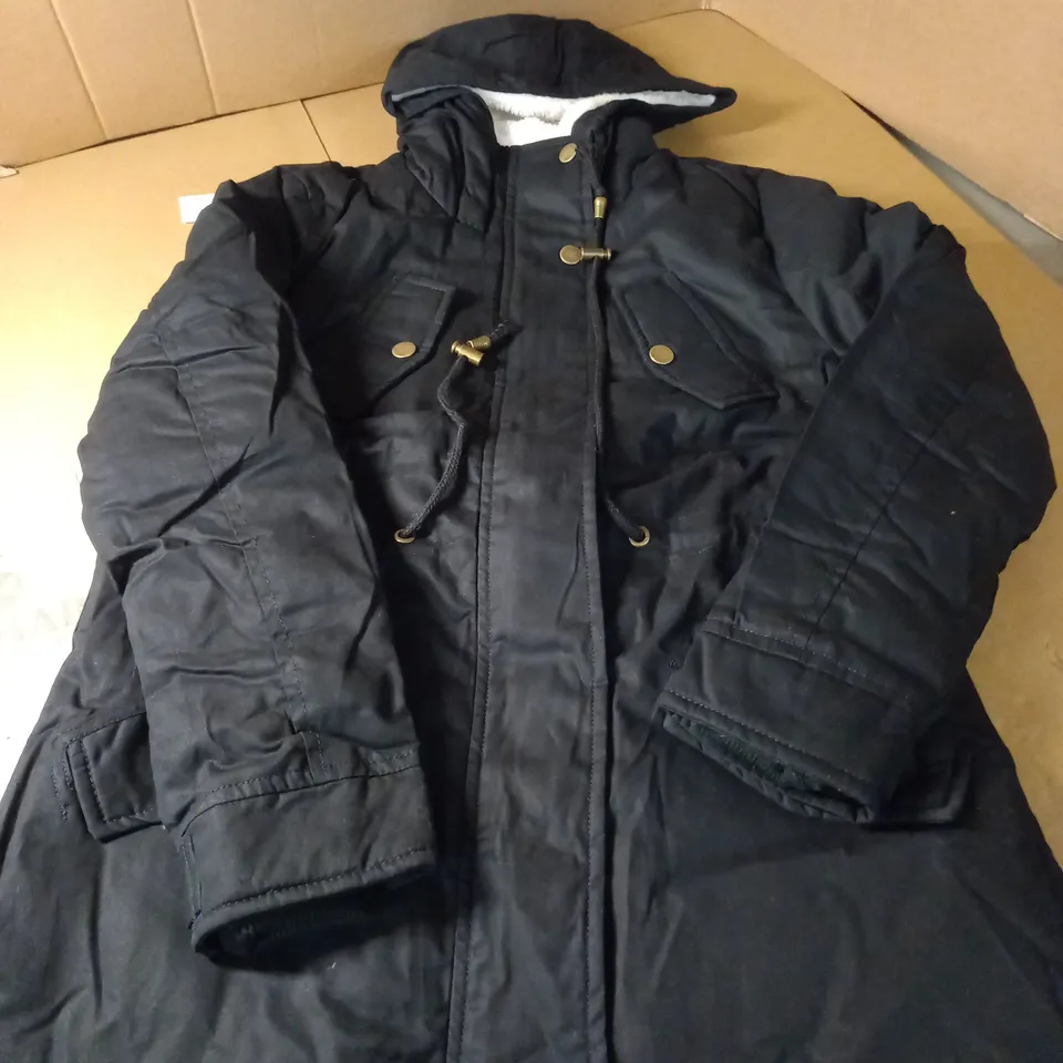 DESIGNER STYLE BLACK COAT - SIZE S