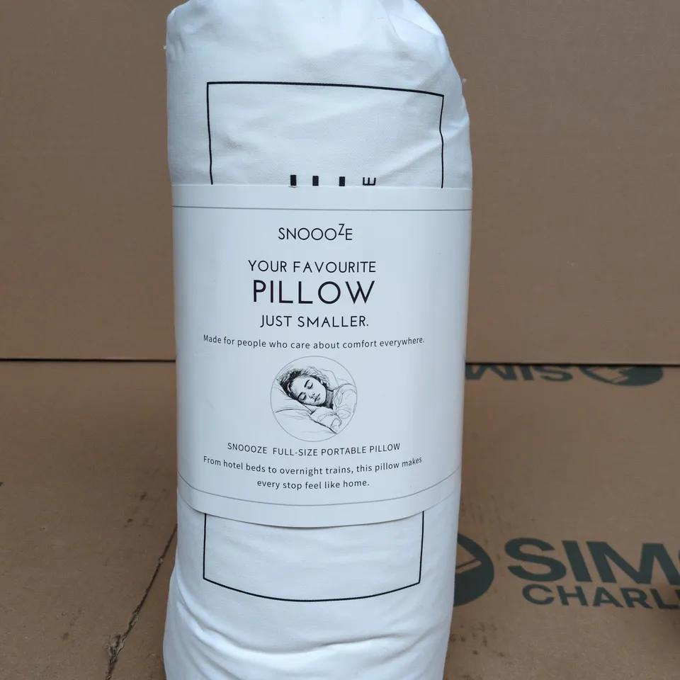 SNOOZE FULL-SIZE PORTABLE PILLOW – WHITE