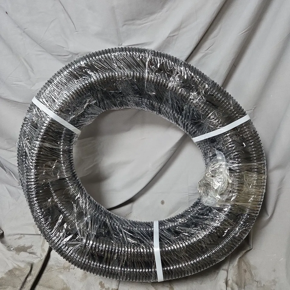FLEXIBLE ALUMINIUM HVAC DUCTING HOSE, COIL, WRAPPED IN PLASTIC 