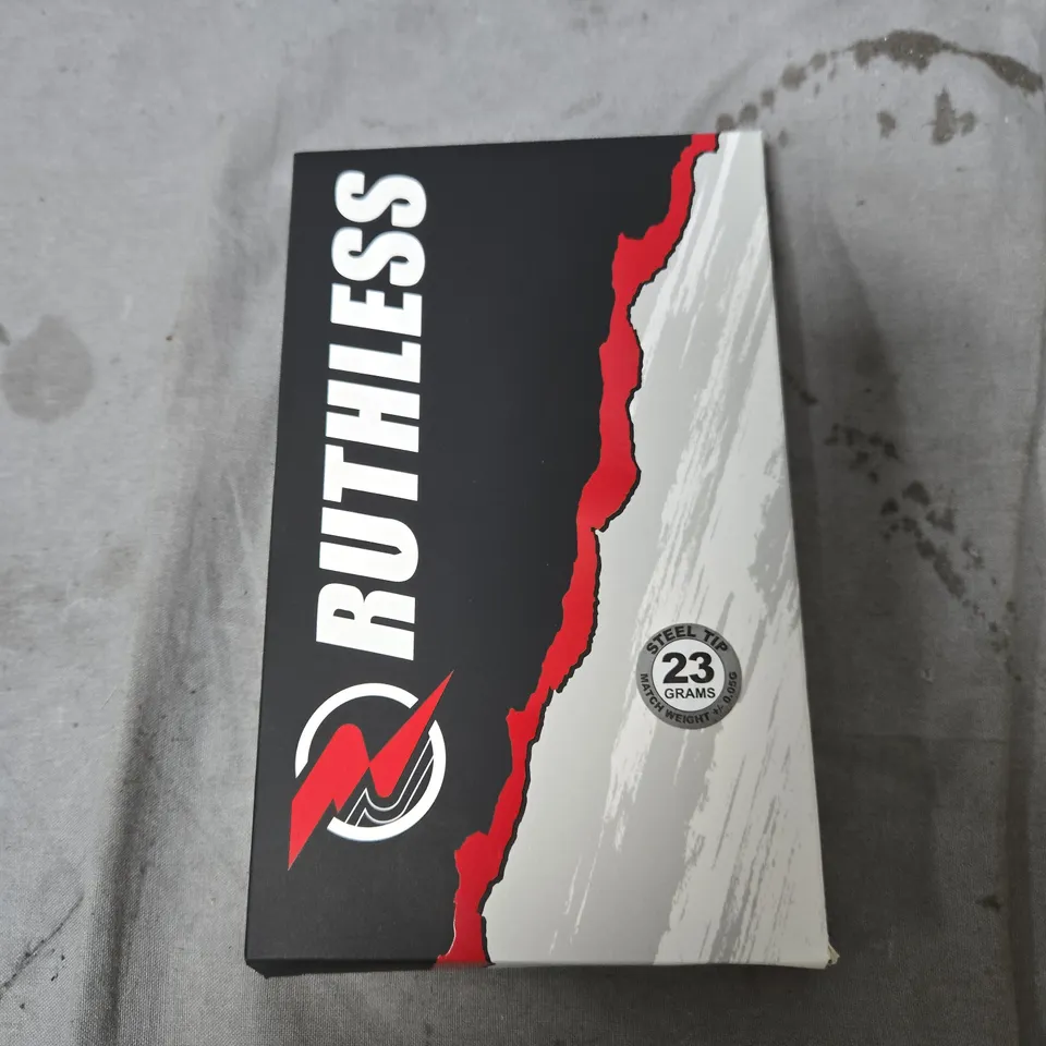 RUTHLESS 23G STEEL TIP DARTS SET – 3 DARTS IN FOAM CASE