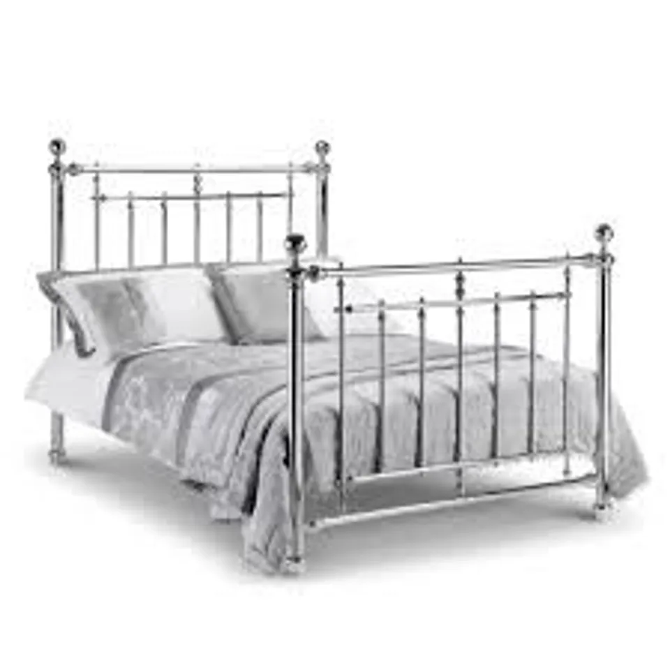 BOXED JULIAN BOWEN EMPRESS CHROME PLATED BED FRAME - 150cm (2 BOXES)