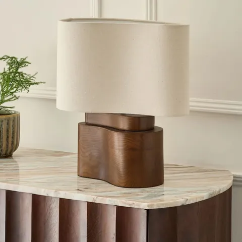 BOXED DANETTI BURLEIGH NATURAL LINEN TABLE LAMP