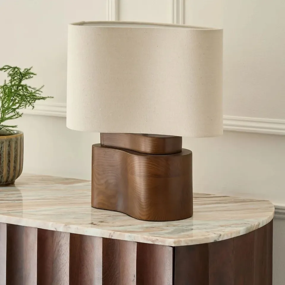 BOXED DANETTI BURLEIGH NATURAL LINEN TABLE LAMP