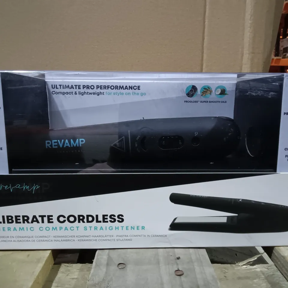 BOXED REVAMP LIBERATE CORDLESS CERAMIC COMPACT STRAIGHTENER 