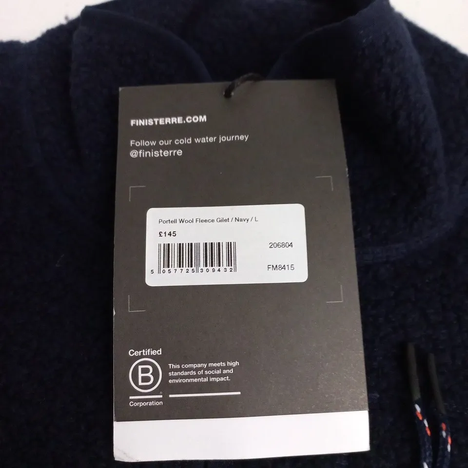 FINISTERRE PORTELLE WOOL FLEECE GILET IN NAVY - L