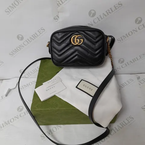 GUCCI CROSSBODY BAG IN BLACK LEATHER WITH GOD DETAILS