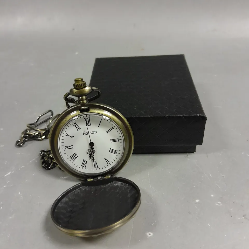MENS EDISON POCKET WATCH WITH CHAIN