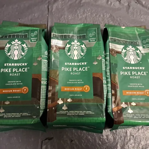 LOT OF 3 450G STARBUCKS PIKE PLACE ROAST MEDIUM ROAST 