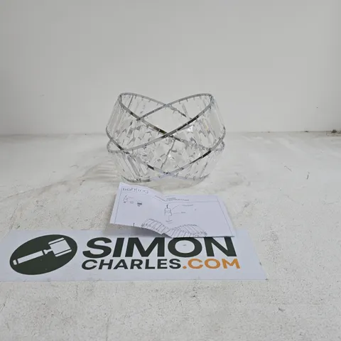 CRYSTAL GLASS GEOMETRIC LIGHT SHADE BOXED WITH INSTRUCTIONS