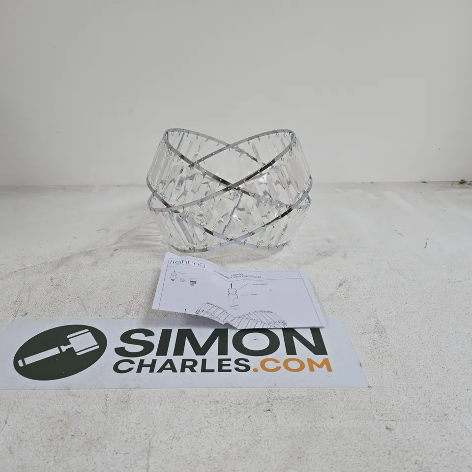 CRYSTAL GLASS GEOMETRIC LIGHT SHADE BOXED WITH INSTRUCTIONS