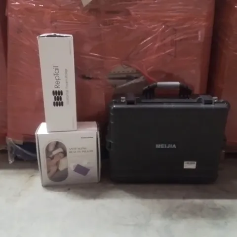 PALLET OF ASSORTED HOUSEHOLD GOODS AND PRODUCTS TO INCLUDE; PORTABLE PROTE,FOAM ROLLER,ANTI AGING BEAUTY PILLOW