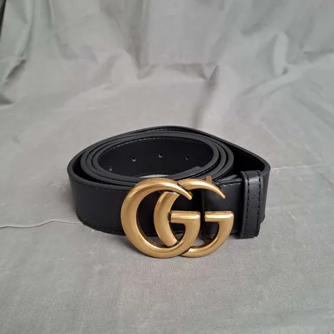 GUCCI BELT IN BLACK/GOLD 125CM