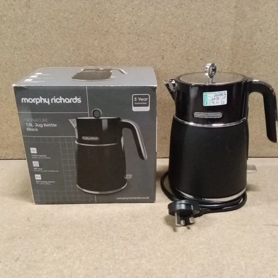 BOXED MORPHY RICHARDS SIGNATURE 1.5L JUG KETTLE - BLACK