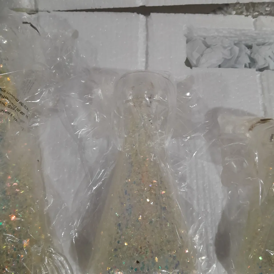BOXED HOME REFLECTIONS SET OF 3 PRE-LIT GLASS ANGEL CANDLE HOLDERS