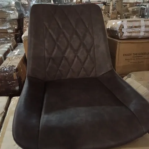 BOXED SET OF 2 DARK BROWN FAUX LEATHER DINING CHAIRS