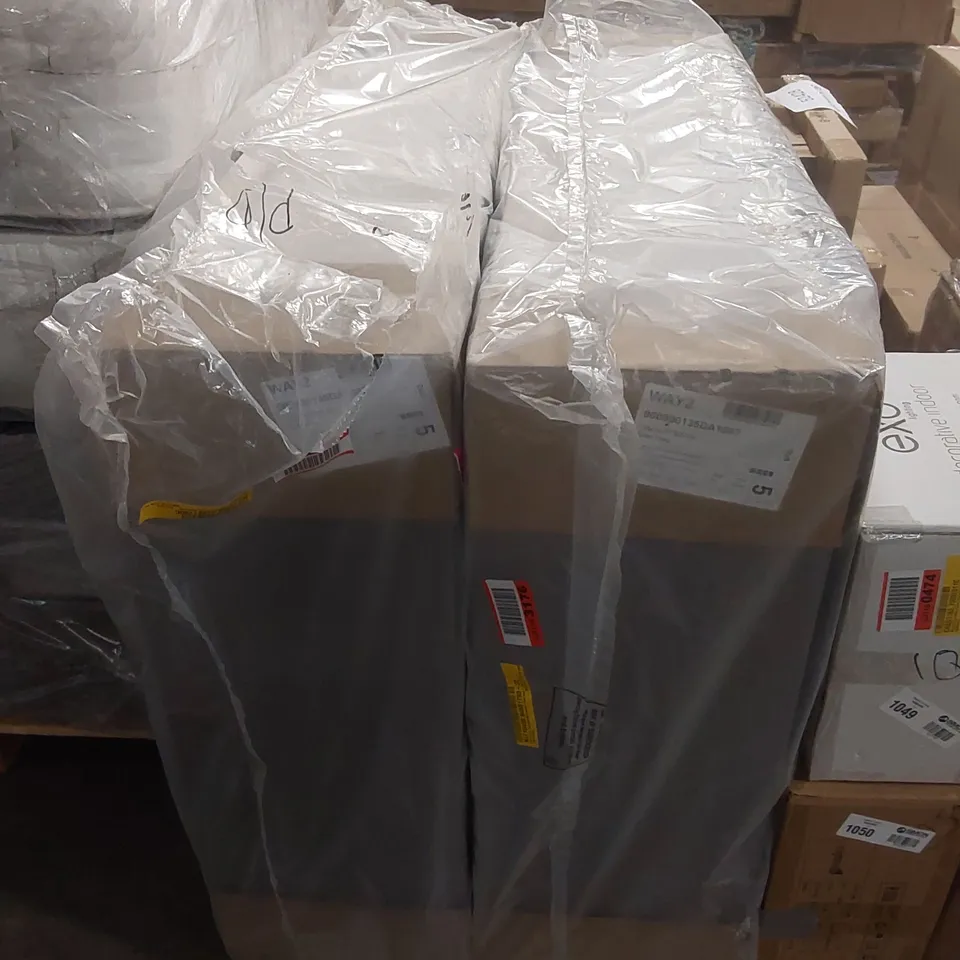 BAGGED SILENTNIGHT UPHOLSTERED PREMIUM DIVAN BED - BASE ONLY, 4'6 DOUBLE, GREY (2 ITEMS)