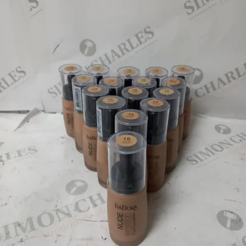 16 ISA DORA NUDE SENSATION FLUID FOUNDATIONS SHADE 18 NUDE HONEY