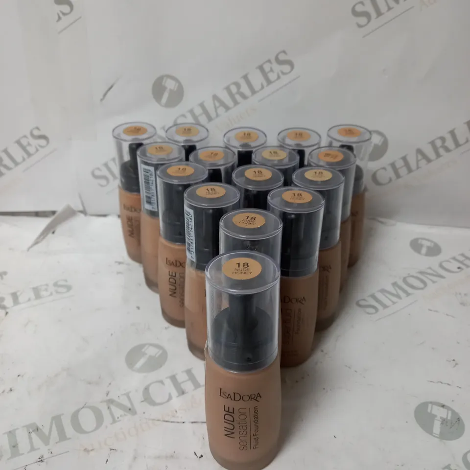 16 ISA DORA NUDE SENSATION FLUID FOUNDATIONS SHADE 18 NUDE HONEY