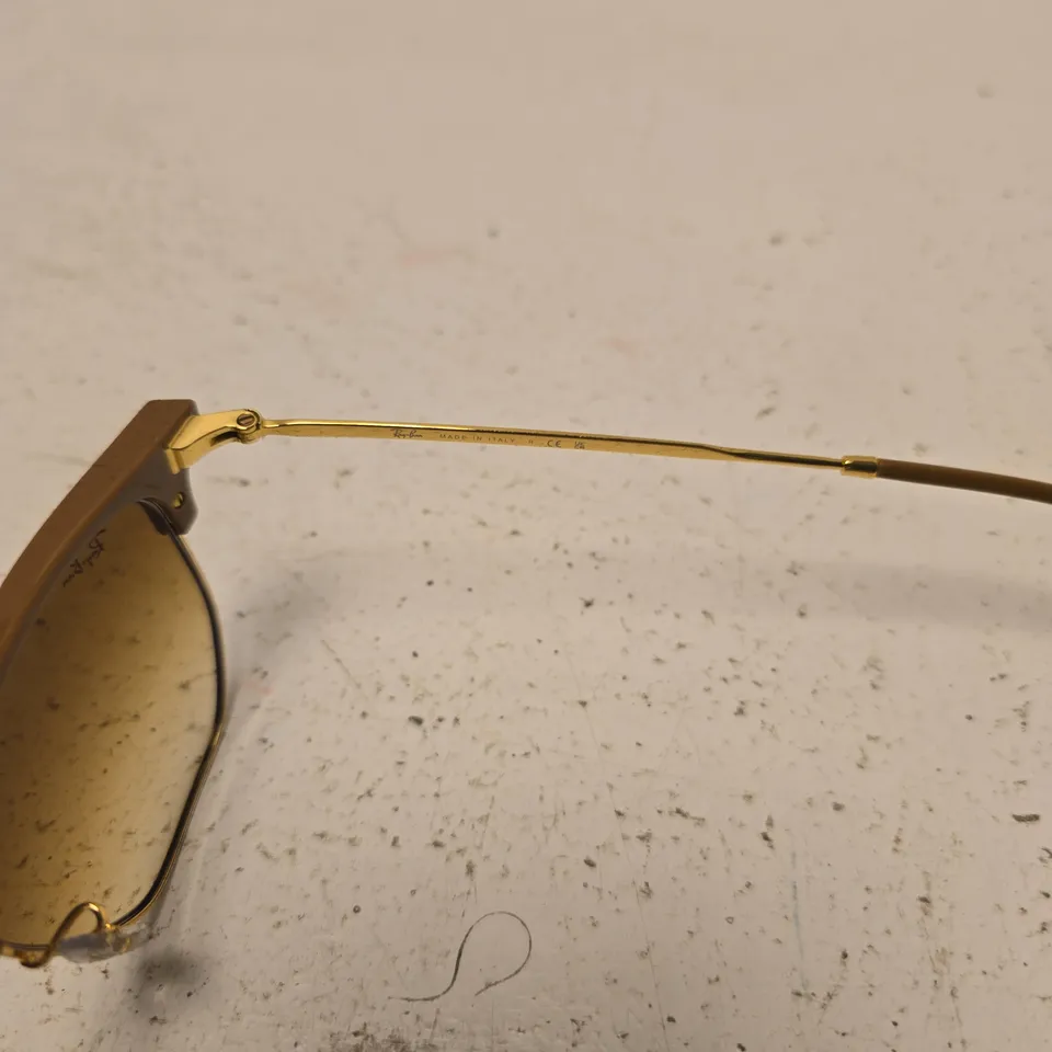 RAY BAN SUNGLASSES BEIGE ON ARISTA BROWN GRADIENT IN CASE
