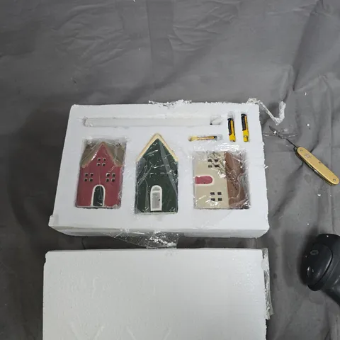 HOME REFLECTIONS SET OF 3 CANDLE HOLDER HOUSES