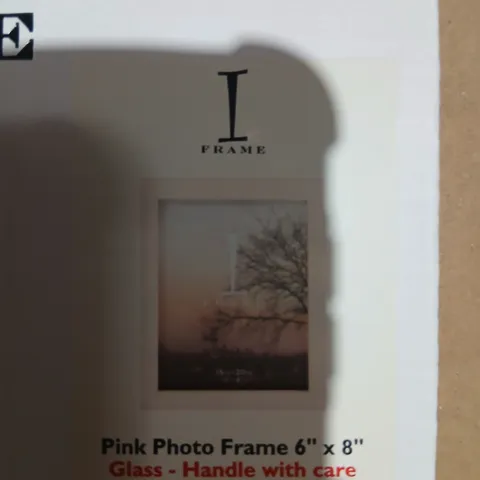 APPROXIMATELY 24 I FRAME PINK PHOTO FRAME 6X8IN – GLASS, HANDLE WITH CARE