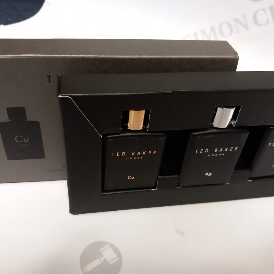 BOXED TED BAKER LONDON MINIATURE TONICS TRIO EAU DE TOILETTE FOR HIM