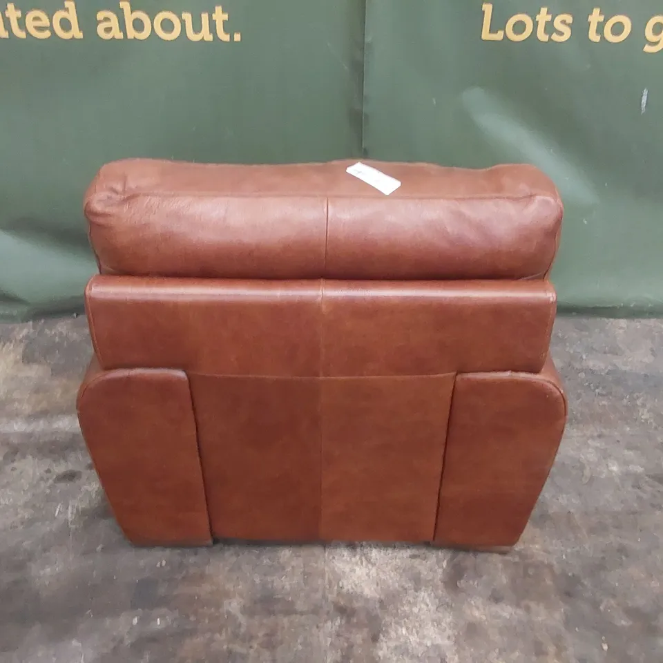 QUALITY DESIGNER BROWN FAUX LEATHER ARMCHAIR