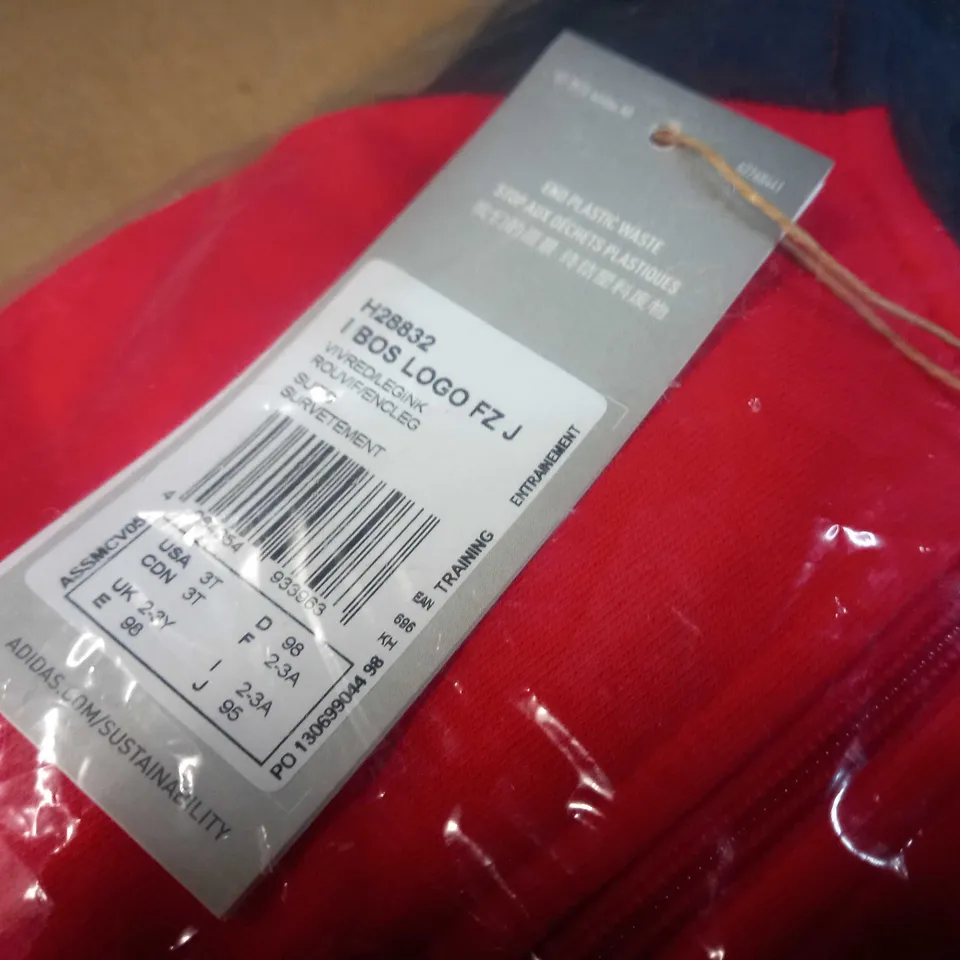 PACKAGED ADIDAS RED/NAVY TRACKSUIT - AGE 2/3YRS