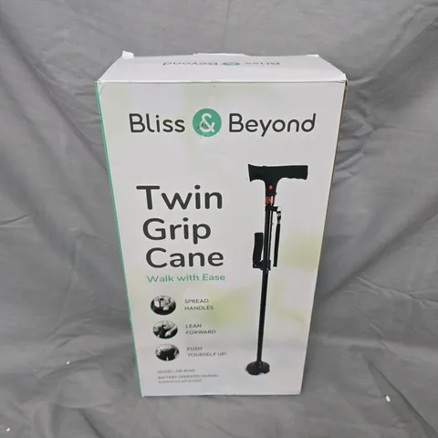BLISS & BEYOND TWIN GRIP CANE – ADJUSTABLE WALKING CANE (BOXED)