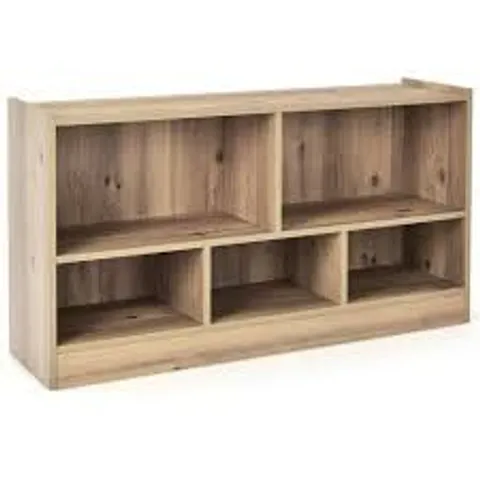 COSTWAY KIDS 2-SHELF BOOKCASE 5-CUBE WOOD TOY STORAGE CABINET