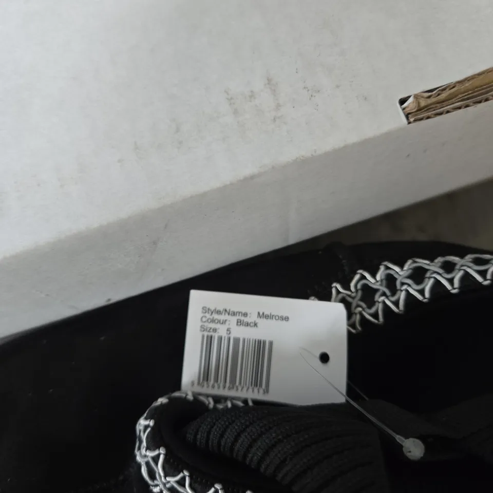 MELROSE BLACK SLIPPERS – UK SIZE 5
