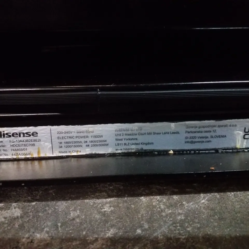 HISENSE HDCEIT6C20B INDUCTION ELECTRIC COOKER WITH DOUBLE OVEN IN BLACK 