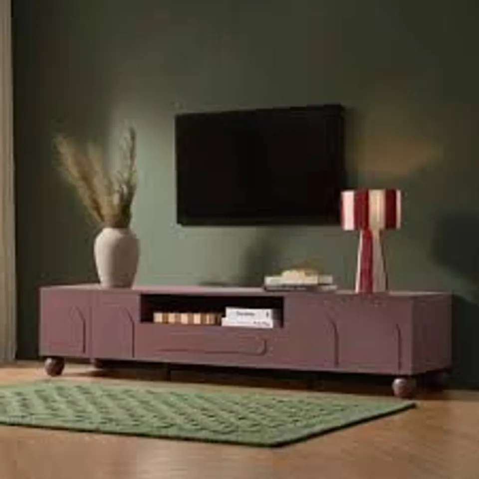 BOXED DUSK RACHEL ARCH FRONT TV UNIT FOR TVS UP TO 75" - MOCHA (1 BOX)