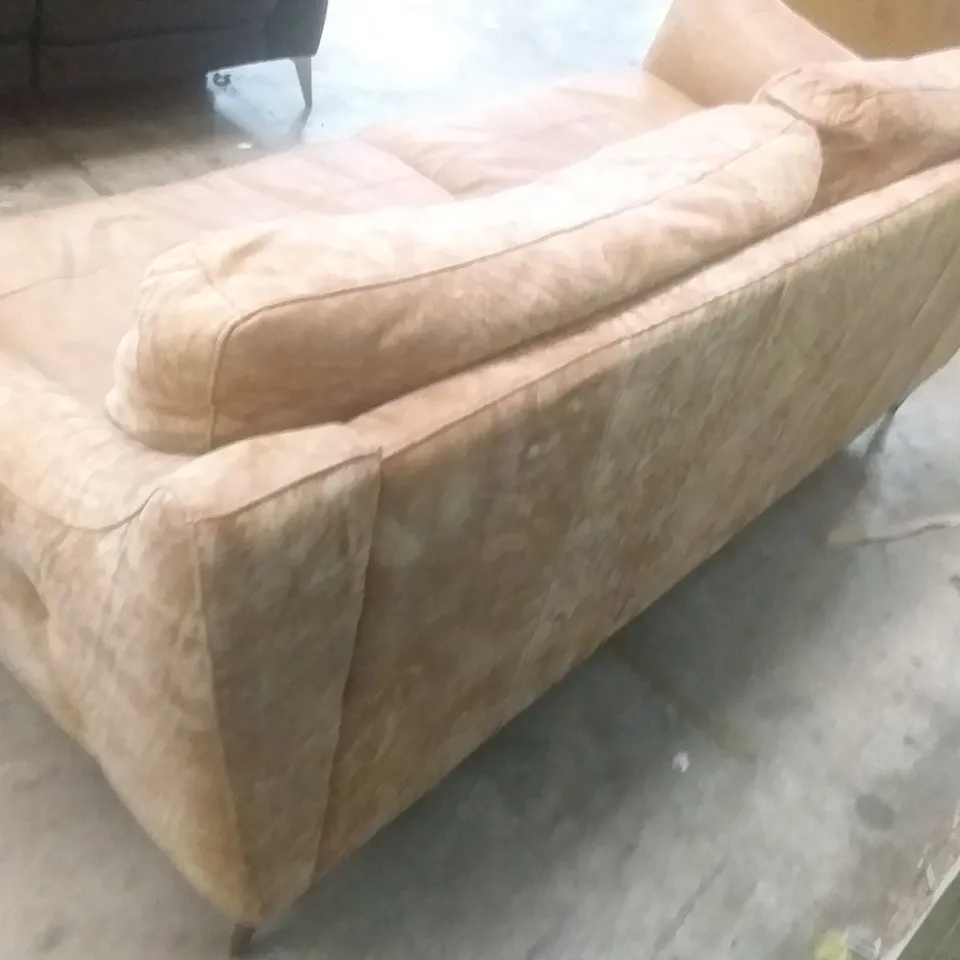 QUALITY DESIGNER CORNELIAN 3 SEATER SOFA - TEXTS TAN LEATHER