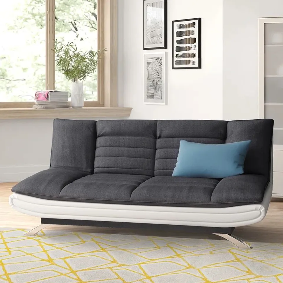 BOXED MERIDEN 3 SEATER FAUX LEATHER SOFA BED