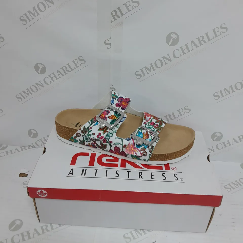 RIEKER MULTI COLOUR SIZE 6 SLIP ON SANDLE 