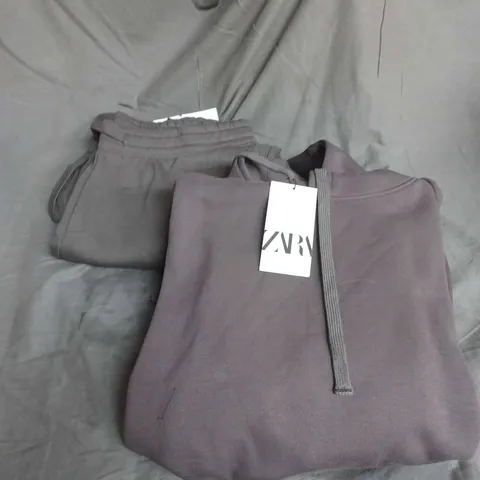 ZARA HOODIE SWEAT SET IN DARK GREY SIZE XL