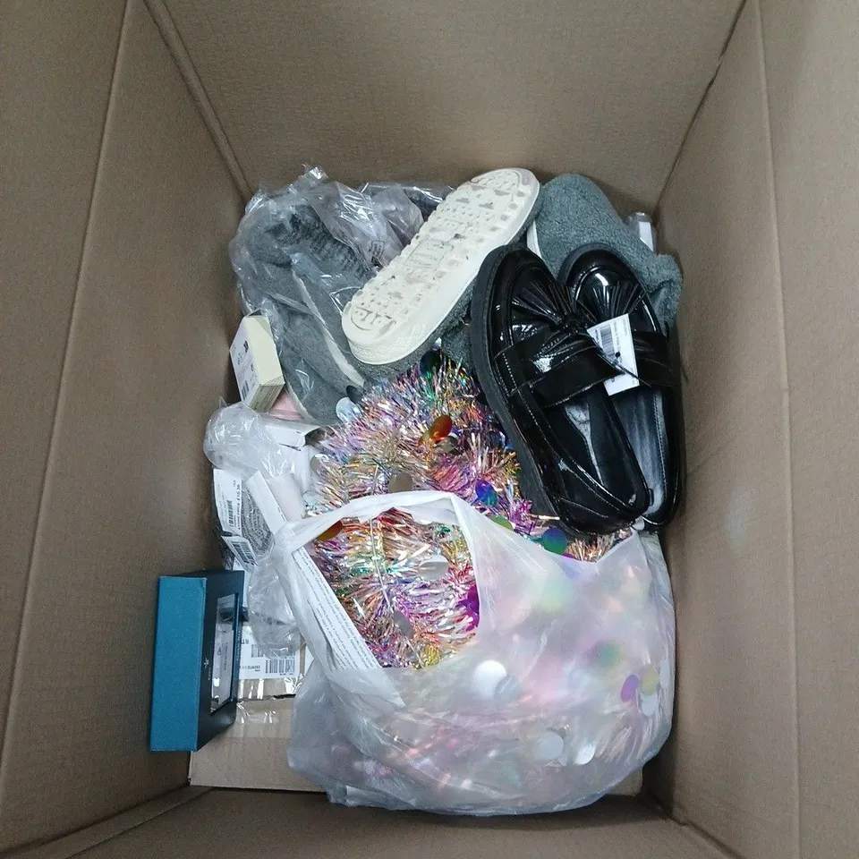 BOX OF APPROXIMATELY 15 ASSORTED ITEMS INCLUDING EMU CARE KIT , FAUX FUR DRAUGHT EXCLUDER AND EPSON TAPE CARTRIDGE 