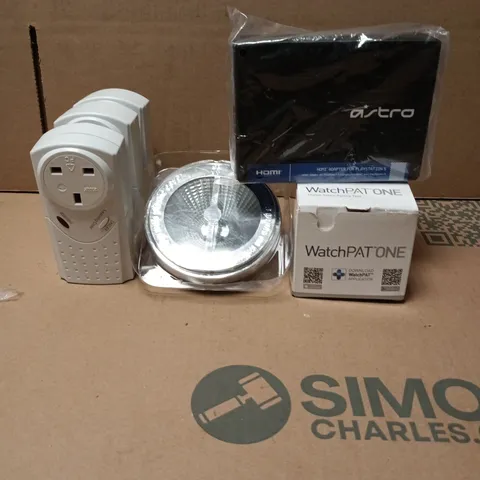 LOT OF 4 ASSORTED ELECTRICAL PRODUCTS TO INCLUDE LAMP, HOME SLEEP APNEA TEST AND AN HDMI ADAPTER FOR PLAYSTATION 5