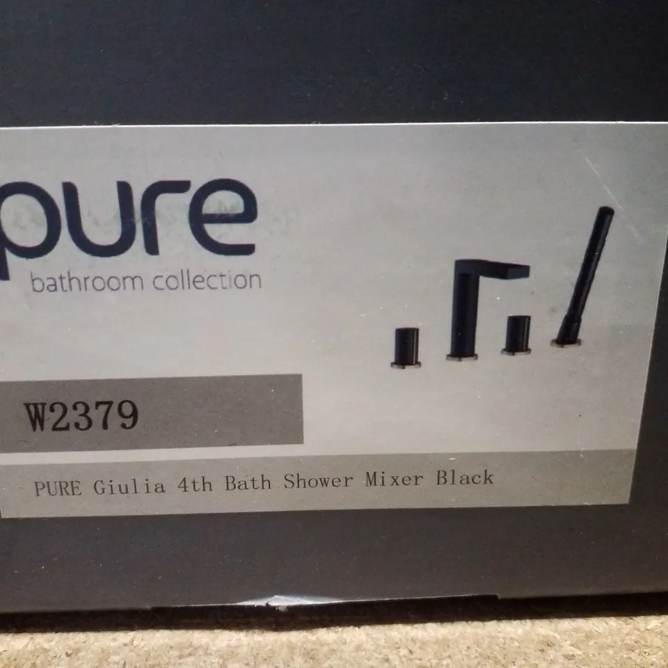 BOXED PURE GIULIA 4TH BATH SHOWER MIXER - BLACK