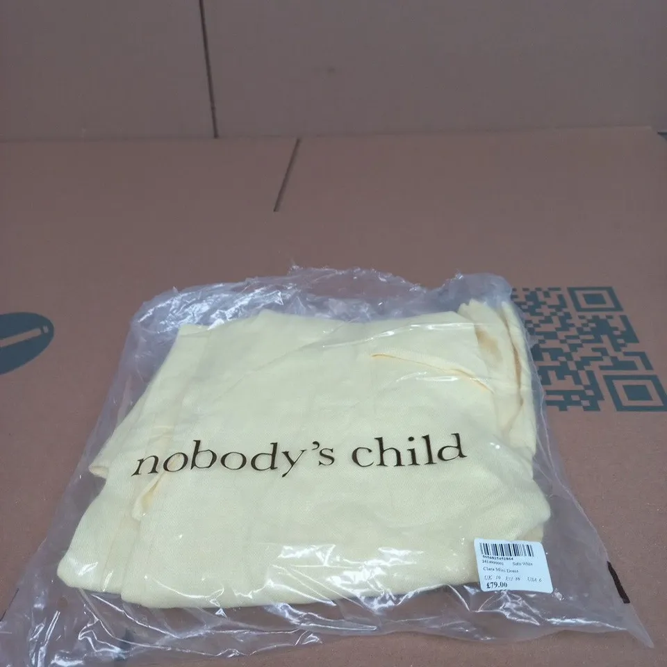 NOBODY'S CHILD CIARA MINI DRESS – SOFT WHITE, UK 10 (EU 38) USA 6