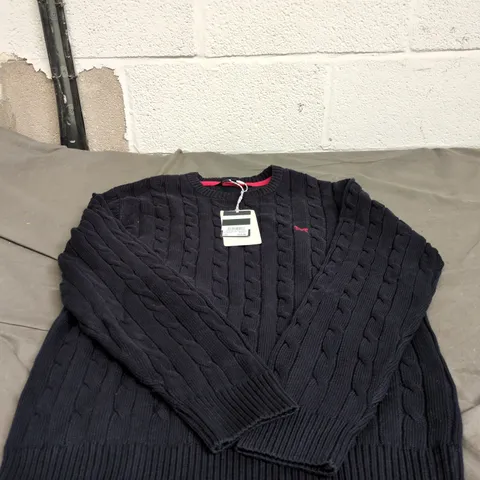 CREW CLOTHING COMPANY OARSMAN ORGANIC CABLE CREW DARK NAVY XL WITH TAGS