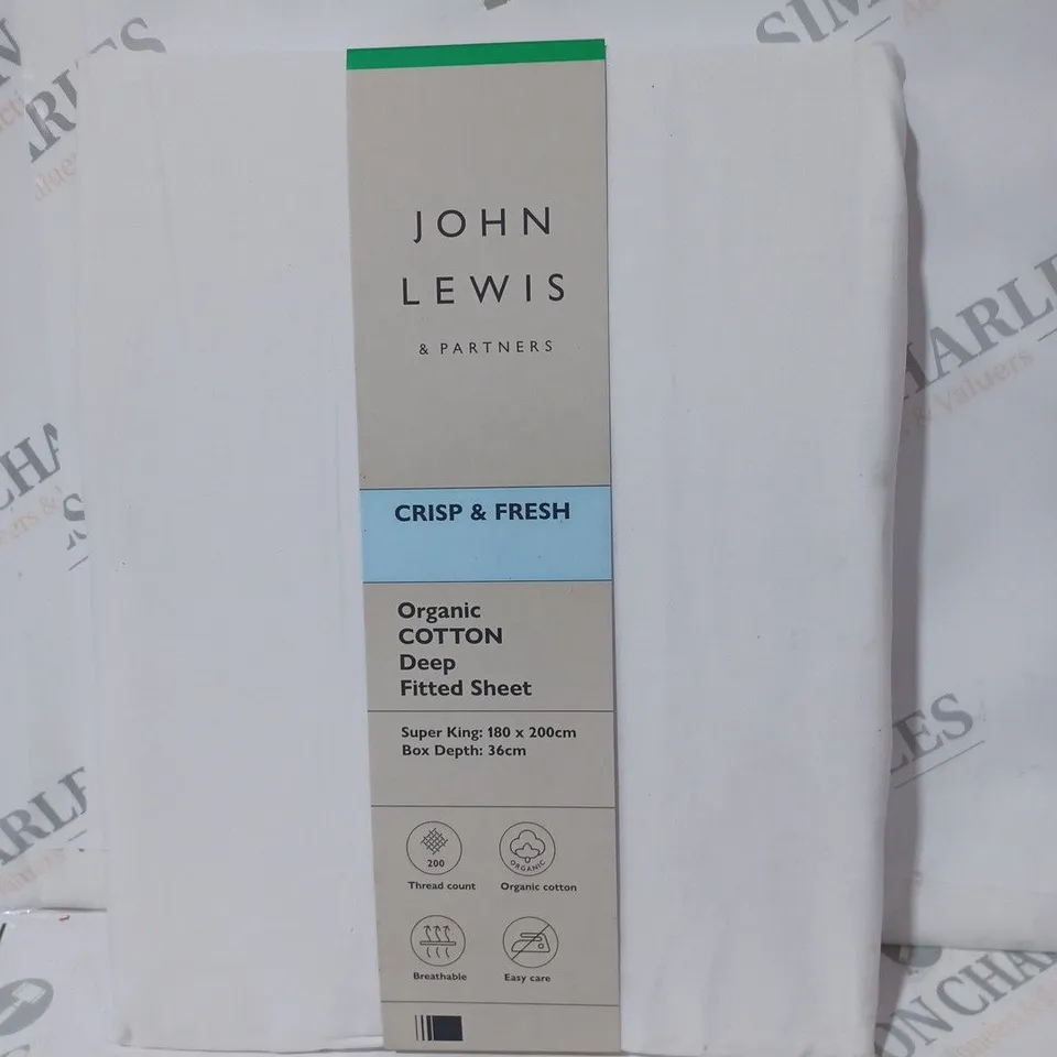 JOHN LEWIS CRISP & FRESH DEEP FITTED SHEET - SUPER KING SIZE