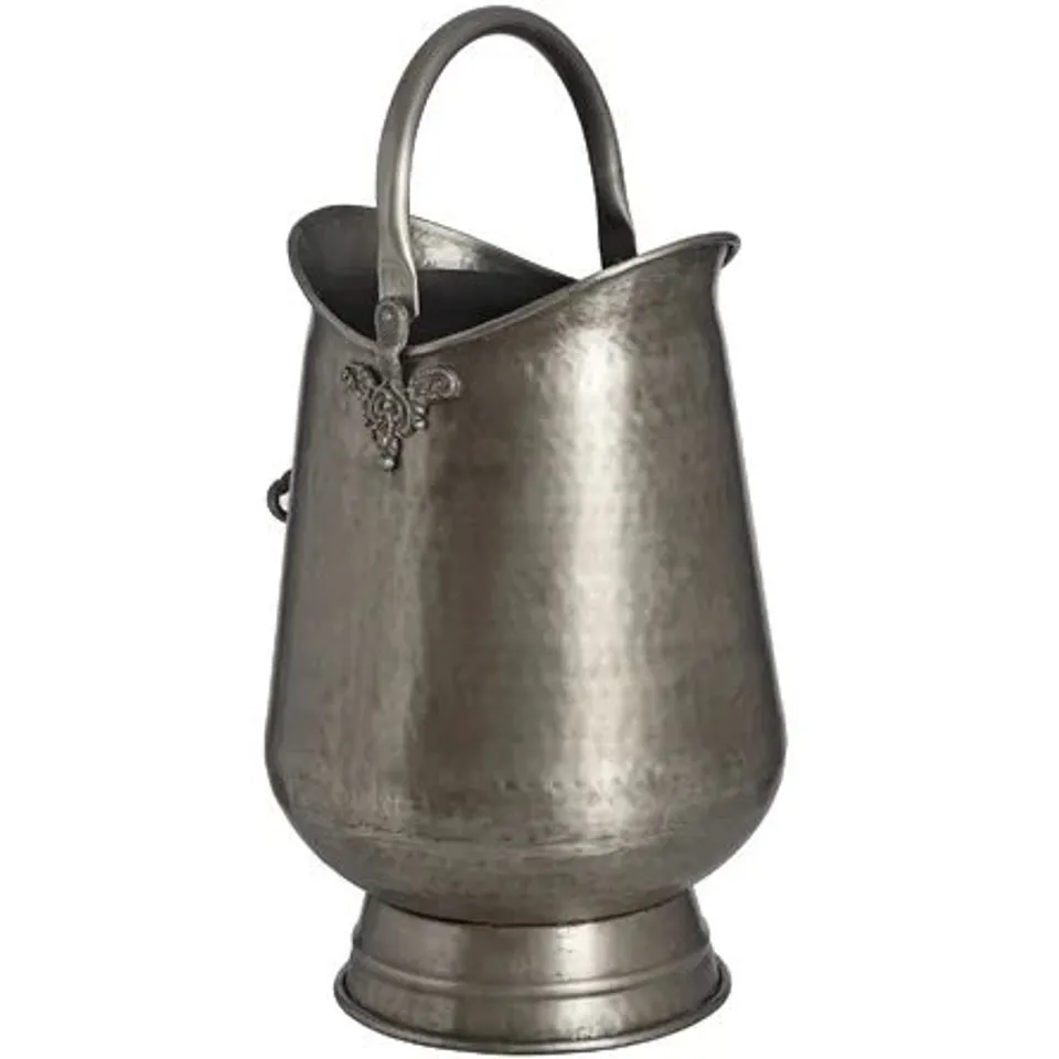 BOXED COAL  BUCKET/PEWTER LOG CARRIER