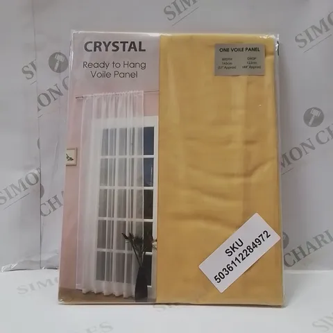 BRAND NEW CRYSTAL VOILE PANEL CURTAIN 145 X 122CM -YELLOW-