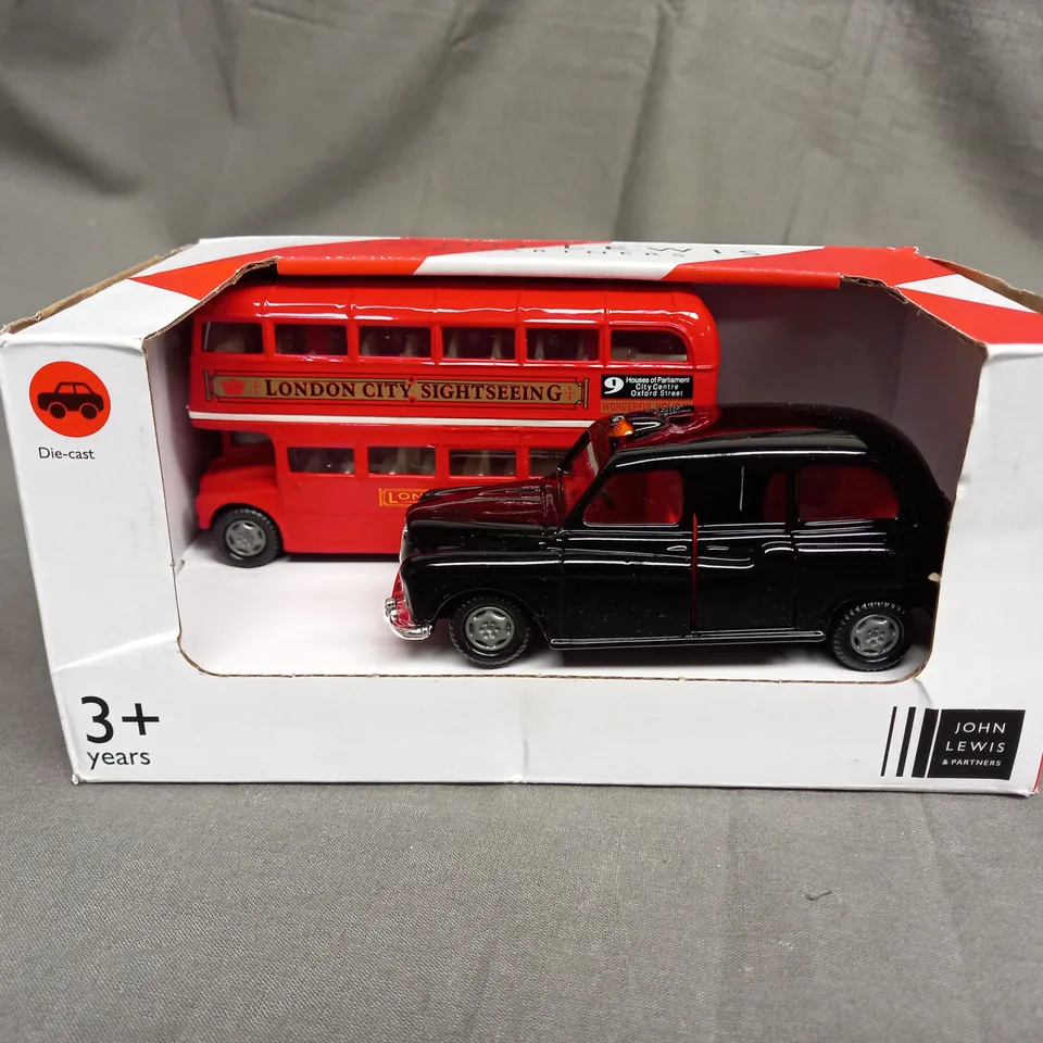 JOHN LEWIS - LONDON TAXI AND BUS FIGURINES