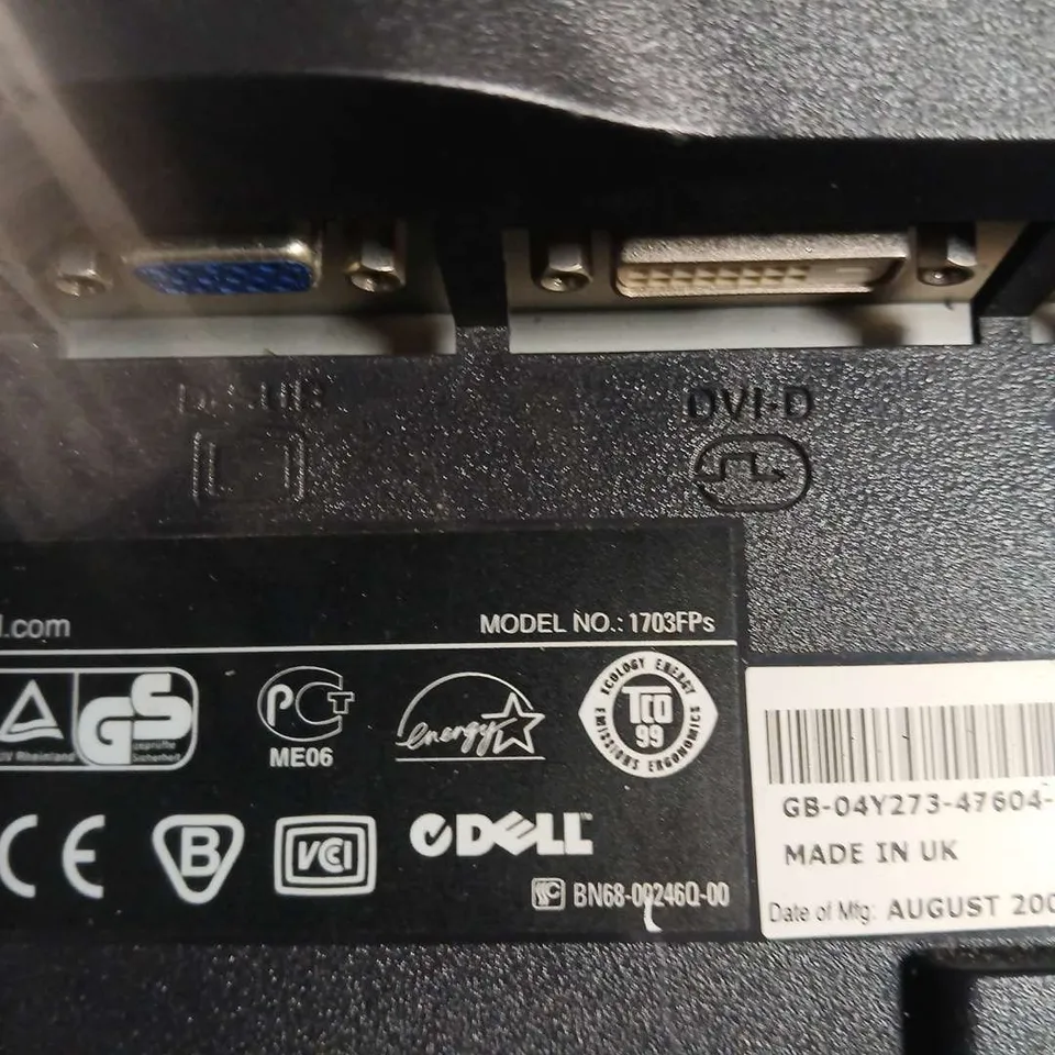 DELL 1703FPS 17-INCH LCD MONITOR – VGA & DVI-D INPUTS