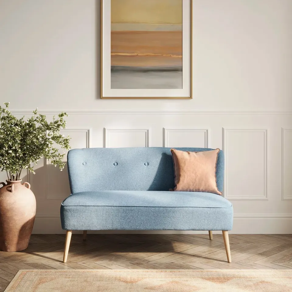 BOXED NATHANIAL 2 SEATER SOFA - BLUE