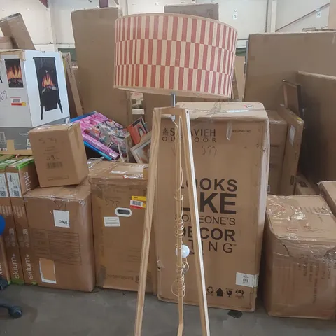 HEATHER LIGHT WOOD FLOOR LAMP WITH ORANGE BAMBOO SHADE