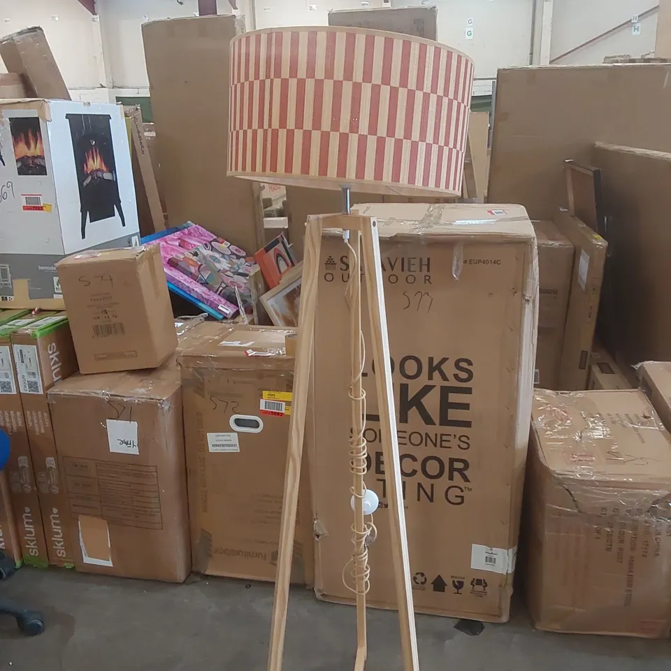 HEATHER LIGHT WOOD FLOOR LAMP WITH ORANGE BAMBOO SHADE
